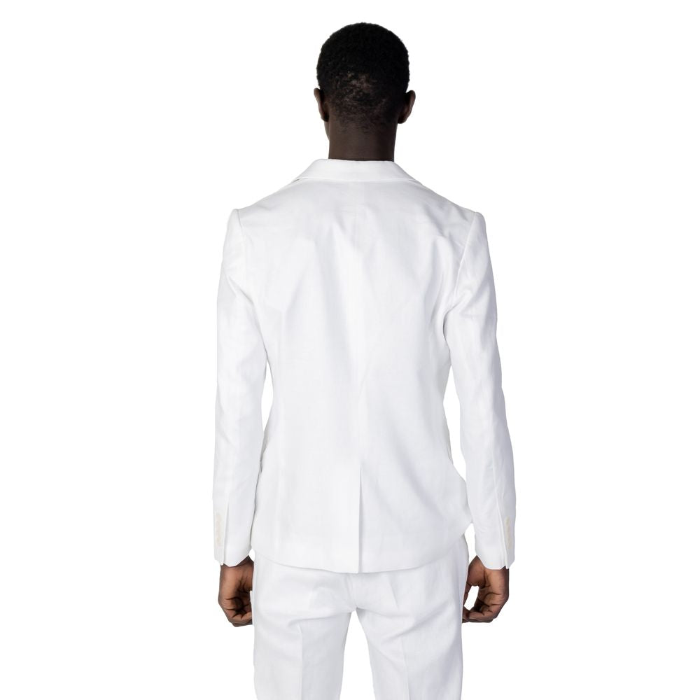 White Linen Blazer - ventzia