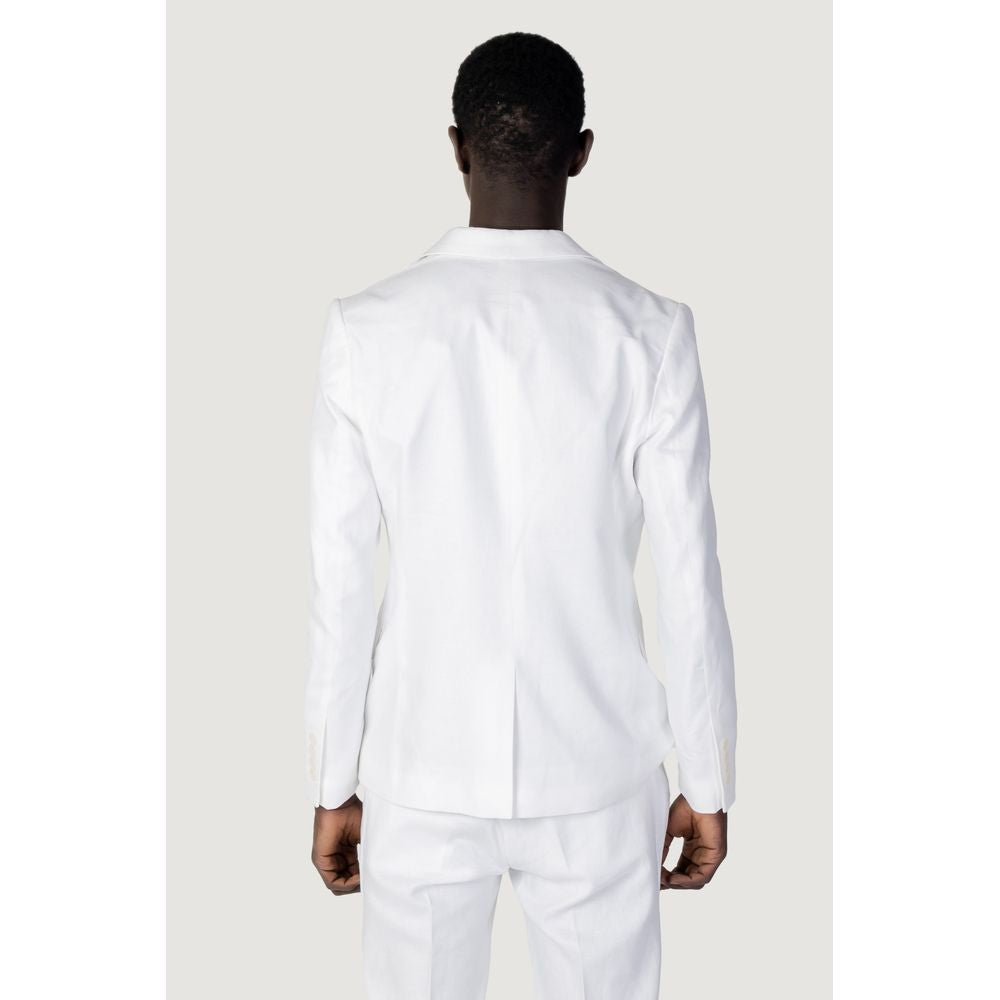 White Linen Blazer - ventzia