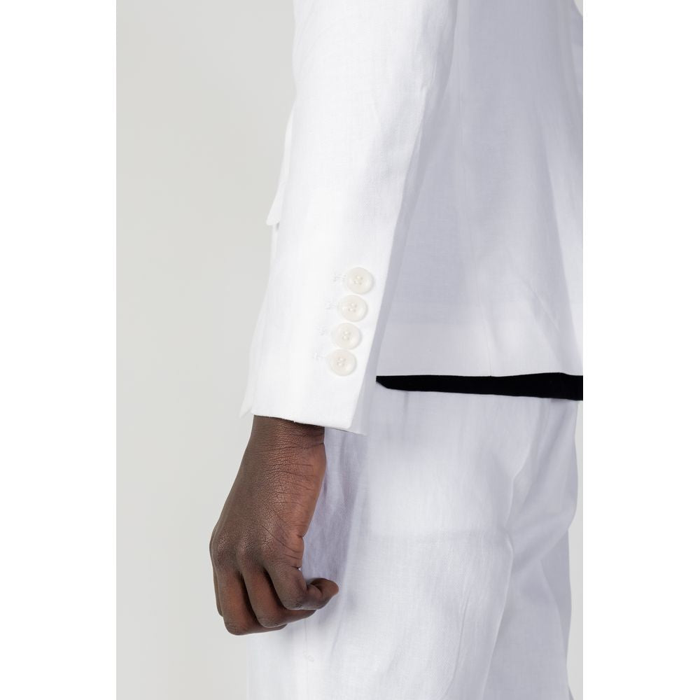 White Linen Blazer - ventzia