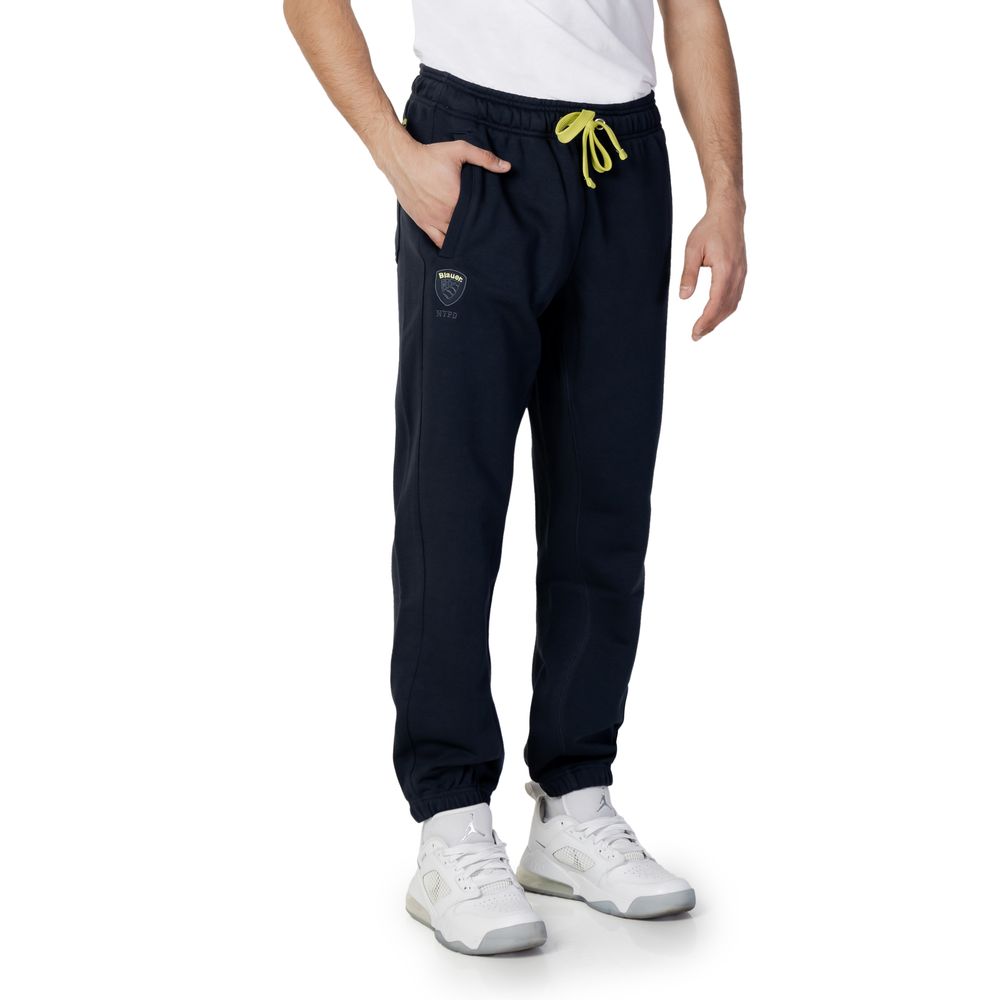 Blue Cotton Joggers Workout Pant - ventzia