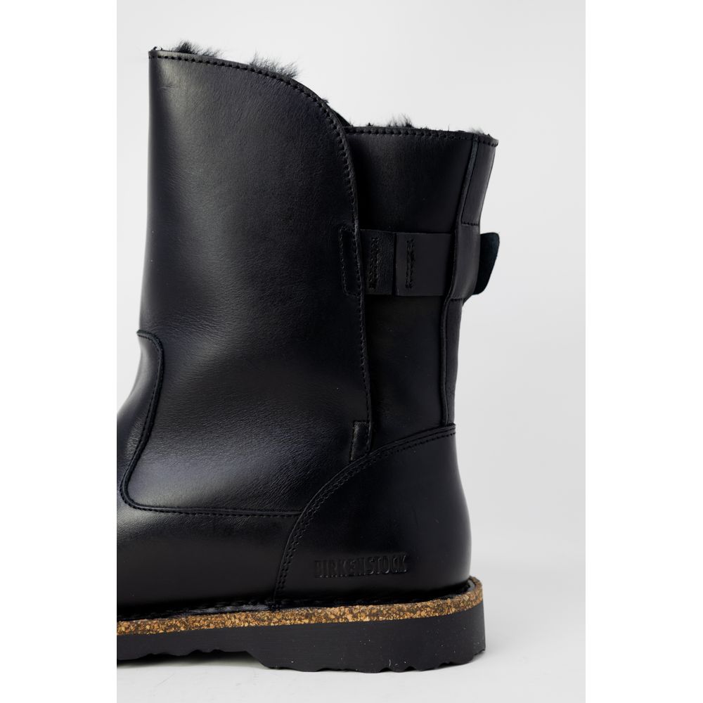 Black Leather Ankle Boots - ventzia