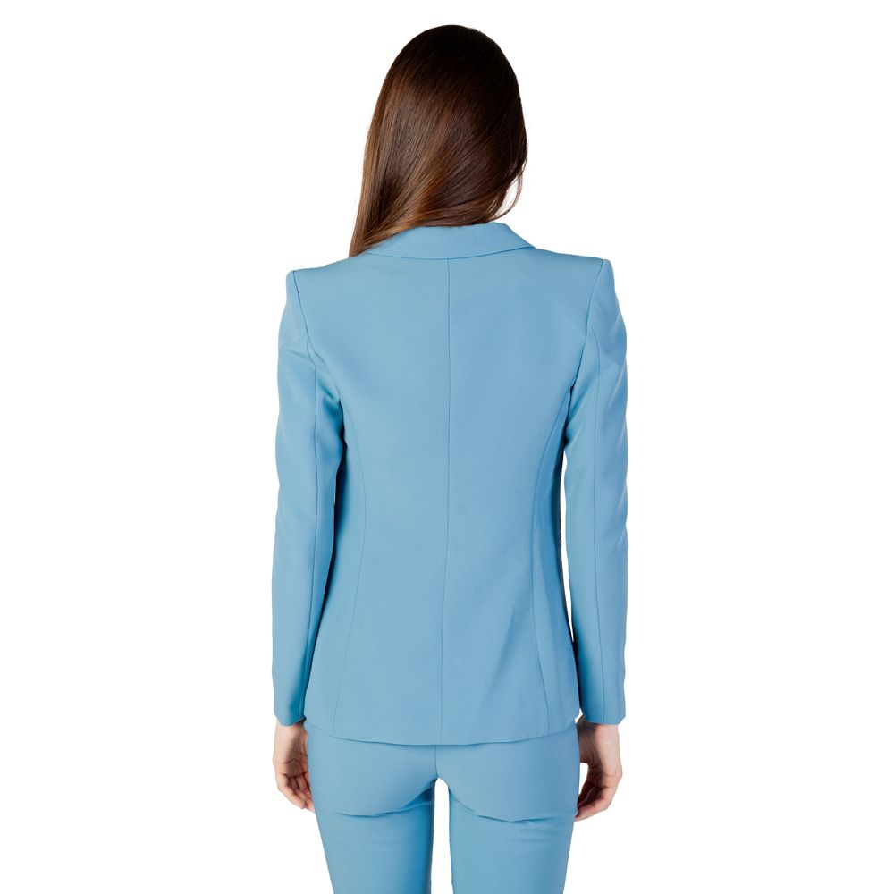 Turquoise Polyester Blazer - ventzia