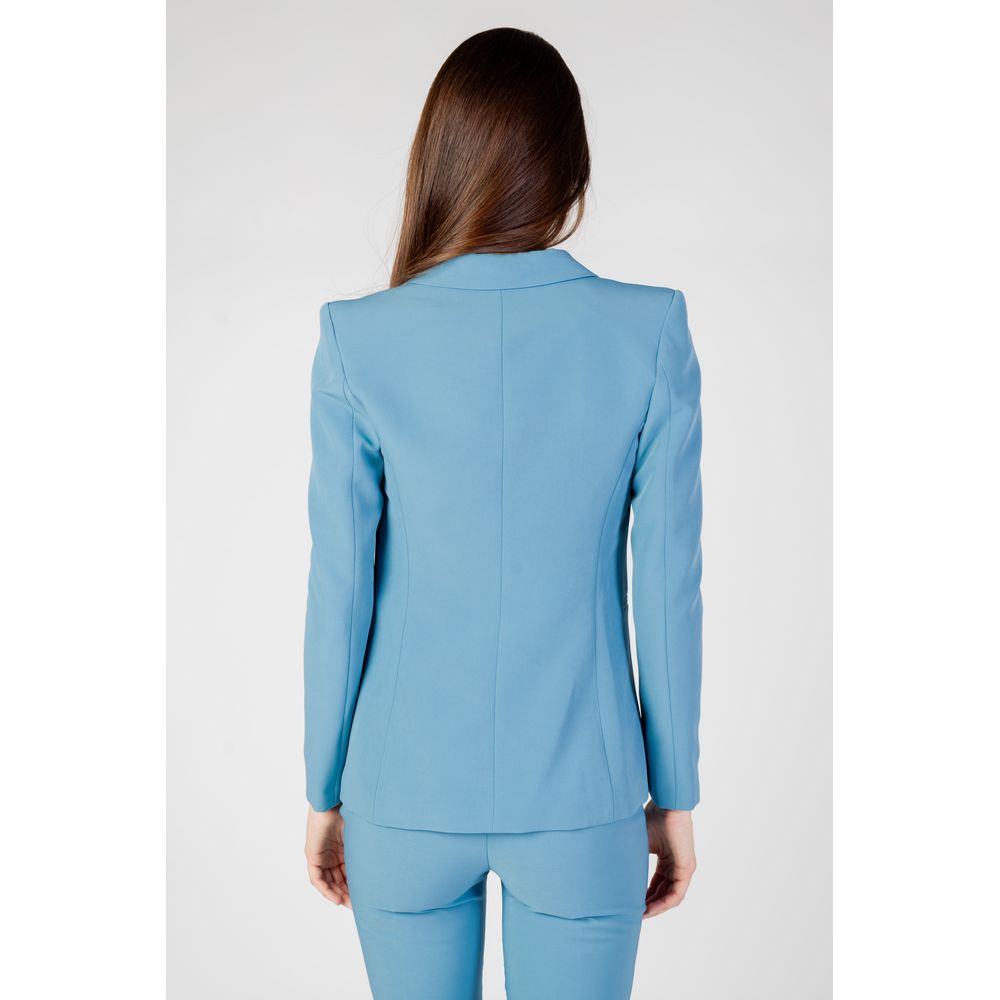 Turquoise Polyester Blazer - ventzia