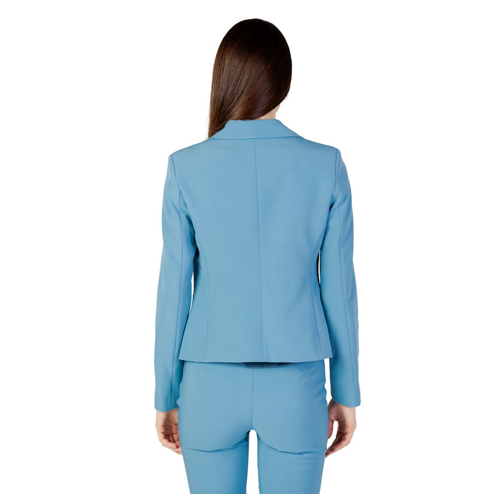 Turquoise Polyester Blazer - ventzia