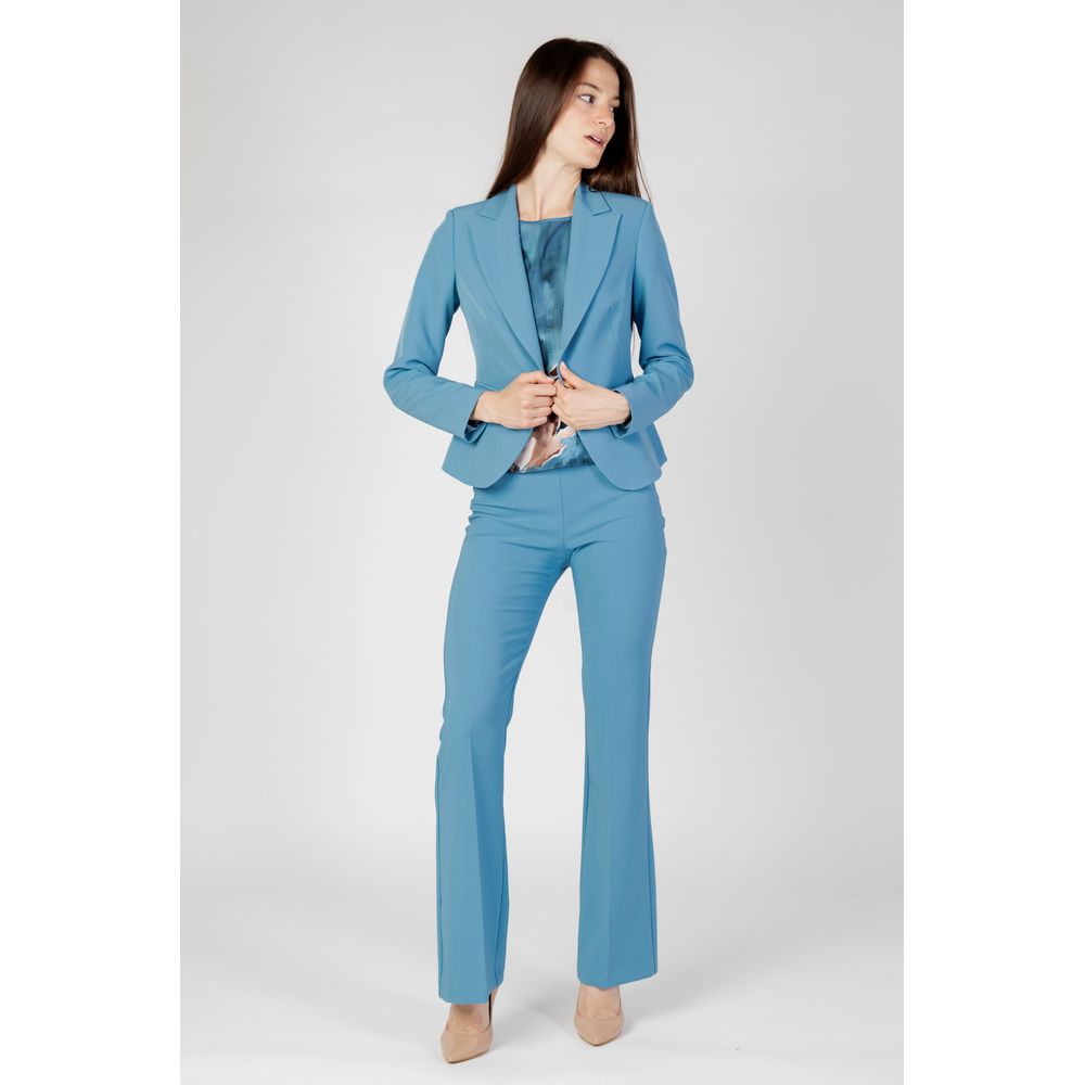 Turquoise Polyester Blazer - ventzia
