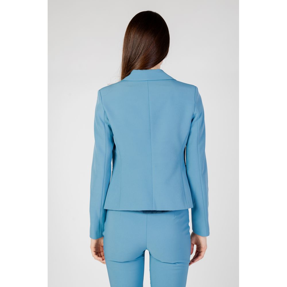 Turquoise Polyester Blazer - ventzia