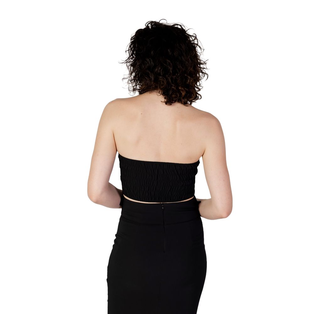 Black Polyester Top - ventzia