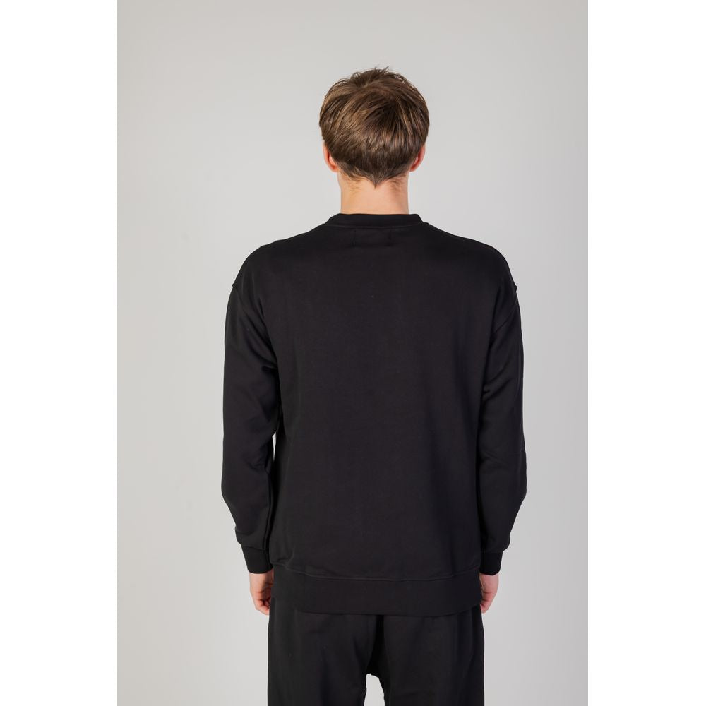 Black Cotton Sweatshirt - ventzia