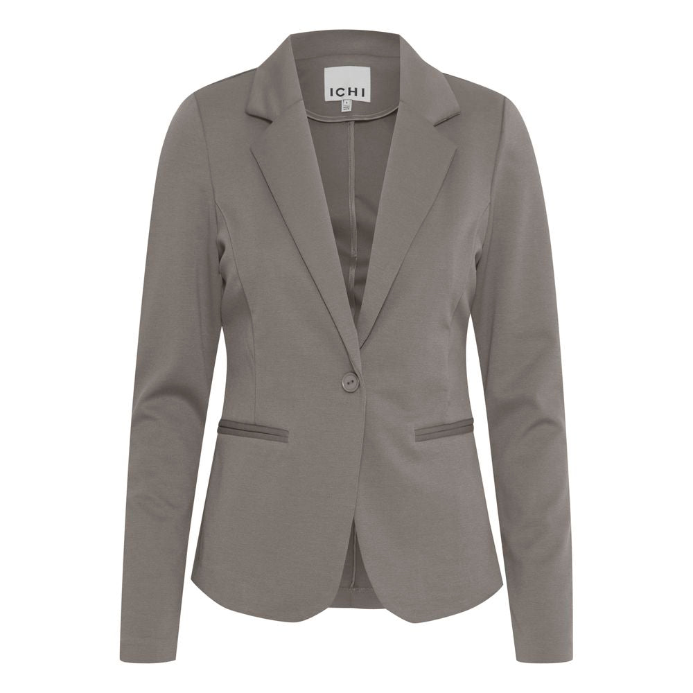 Beige Polyester Blazer - ventzia