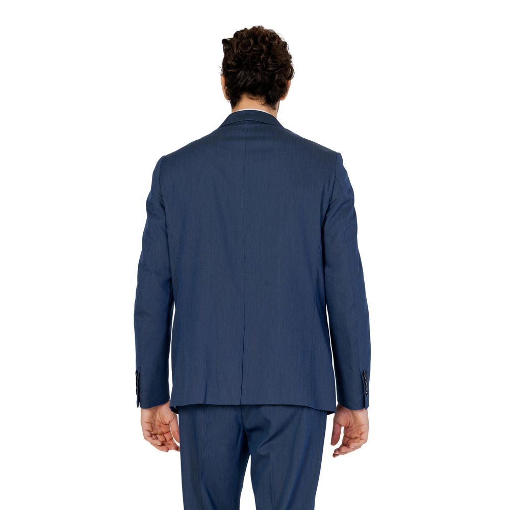 Blue Polyester Blazer - ventzia