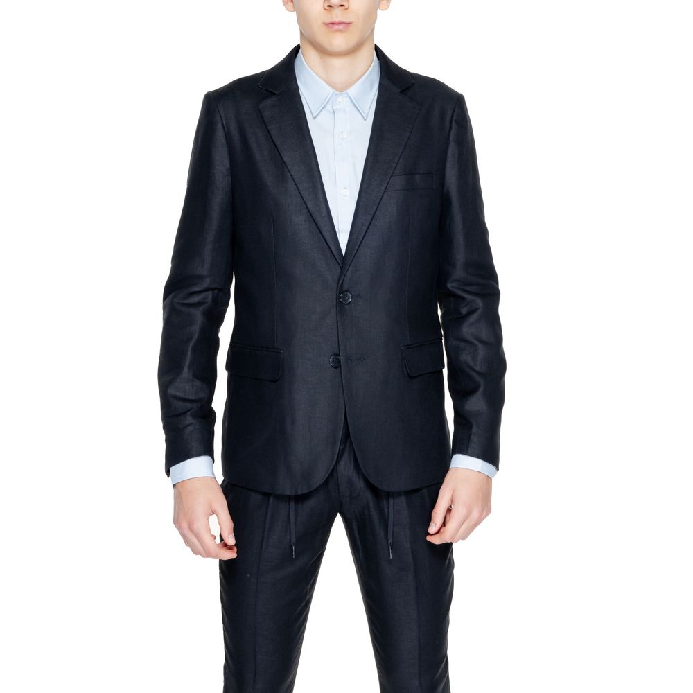 Black Linen Blazer - ventzia