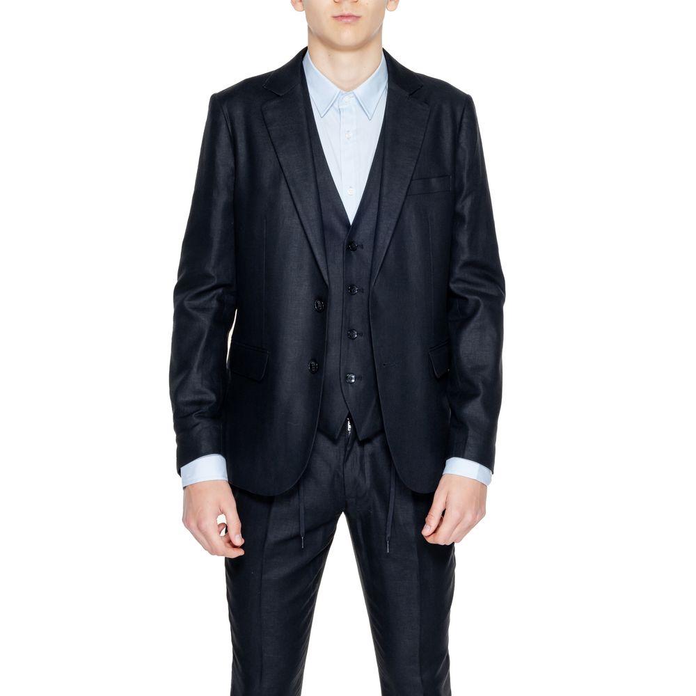 Black Linen Blazer - ventzia