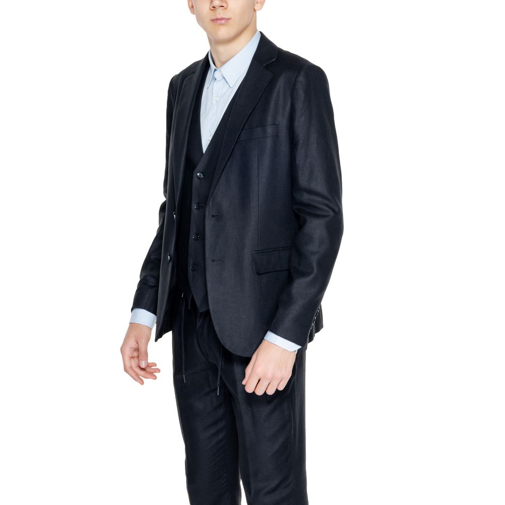 Black Linen Blazer - ventzia