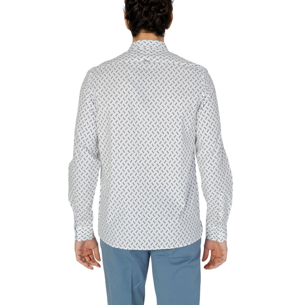 White Viscose Pattern Shirt - ventzia