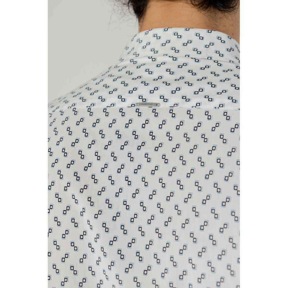 White Viscose Pattern Shirt - ventzia