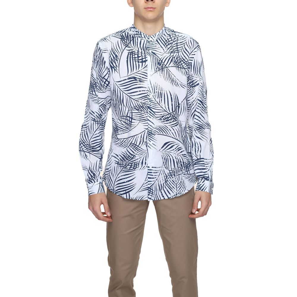 Blue Cotton Pattern Shirt - ventzia