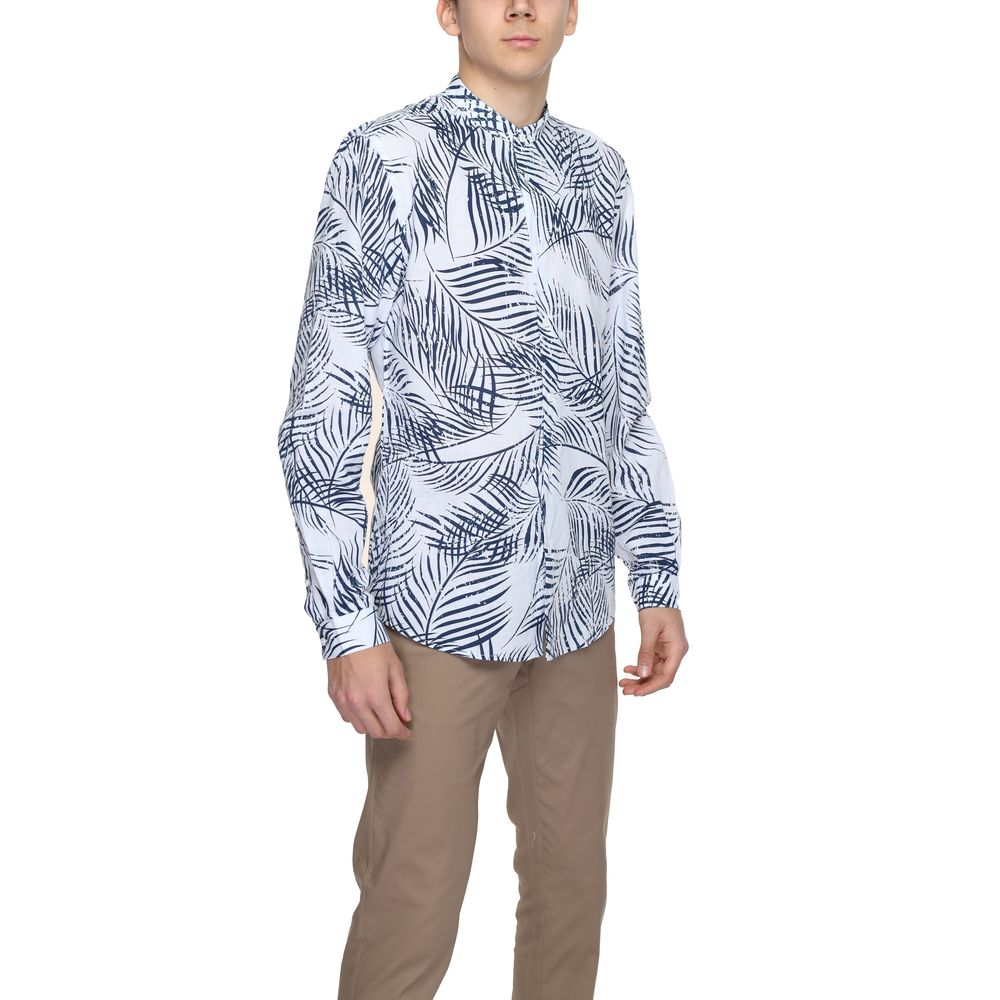 Blue Cotton Pattern Shirt - ventzia