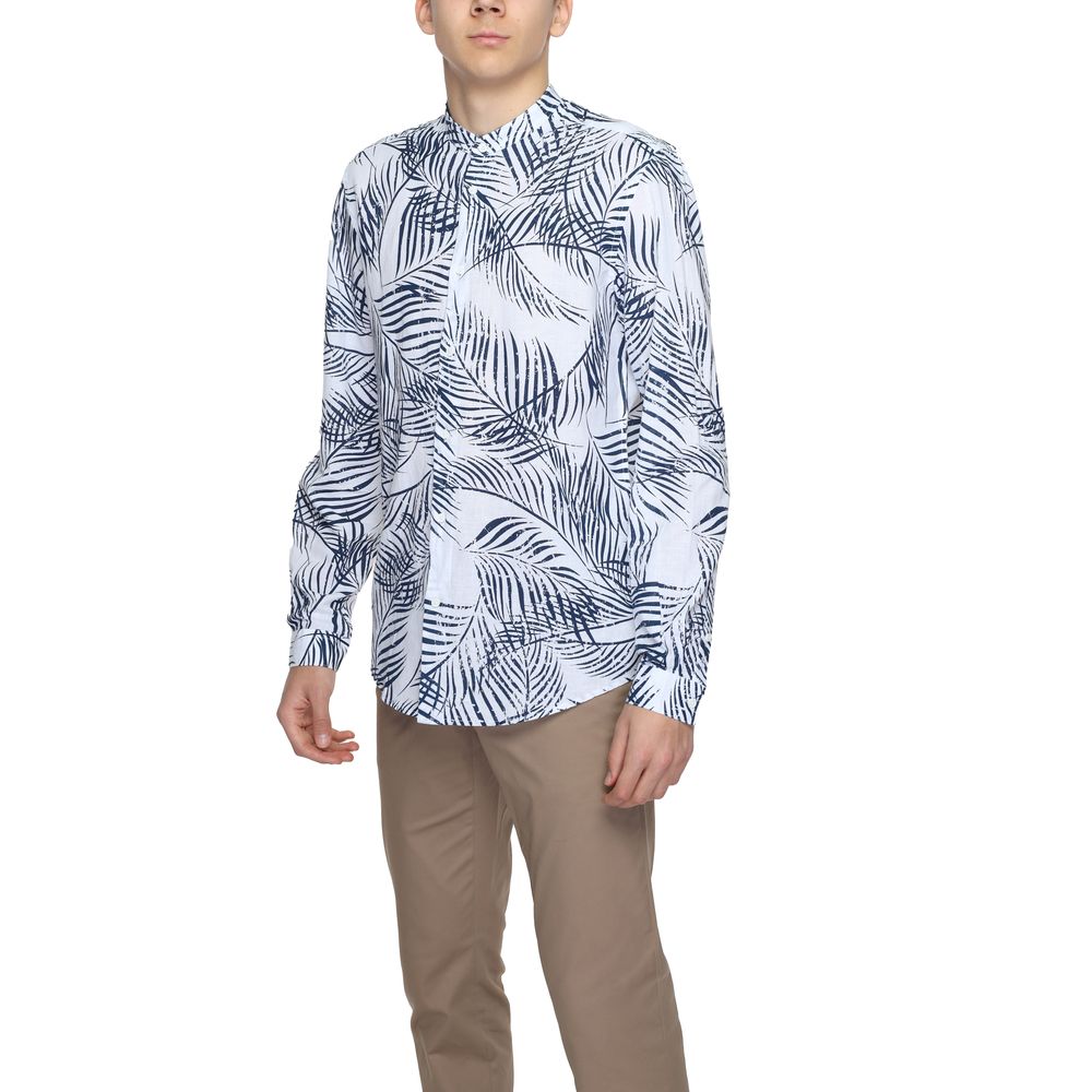 Blue Cotton Pattern Shirt - ventzia
