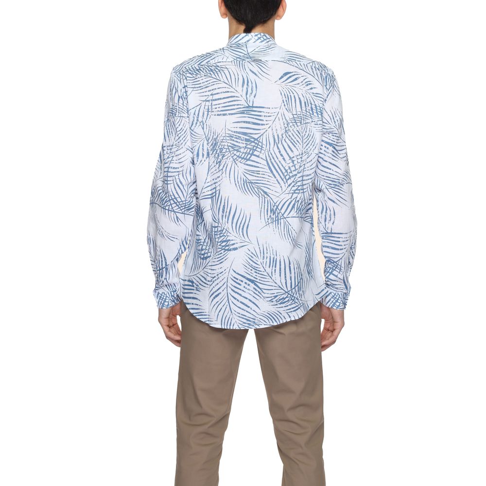 Blue Cotton Pattern Shirt - ventzia