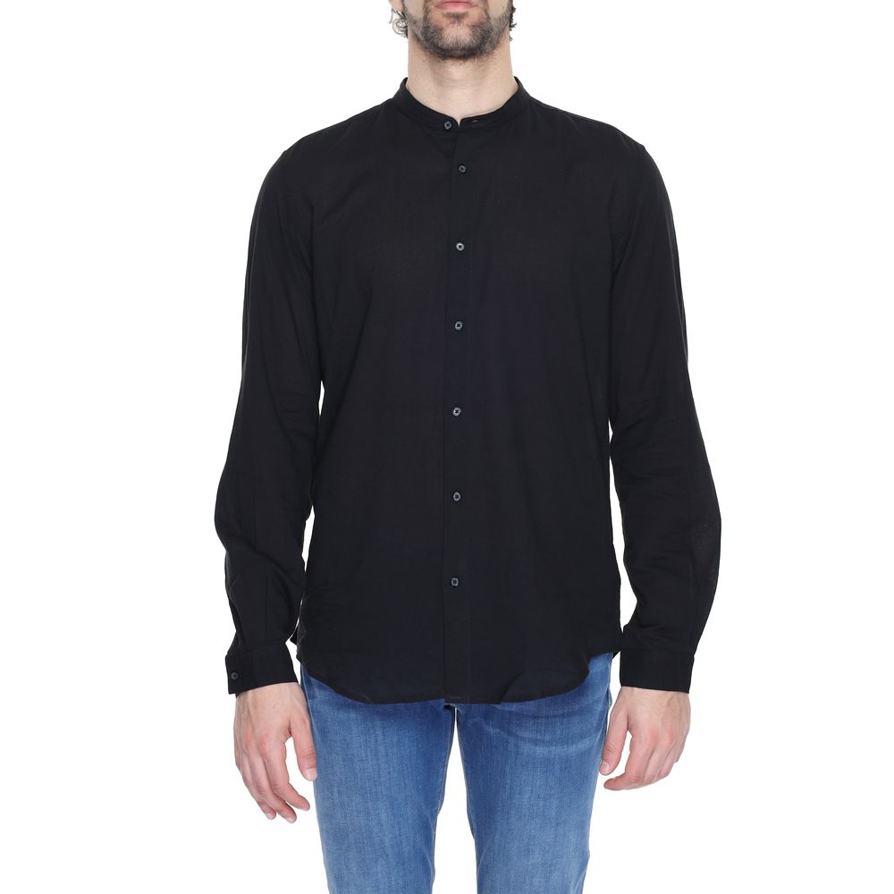 Black Cotton Shirt - ventzia