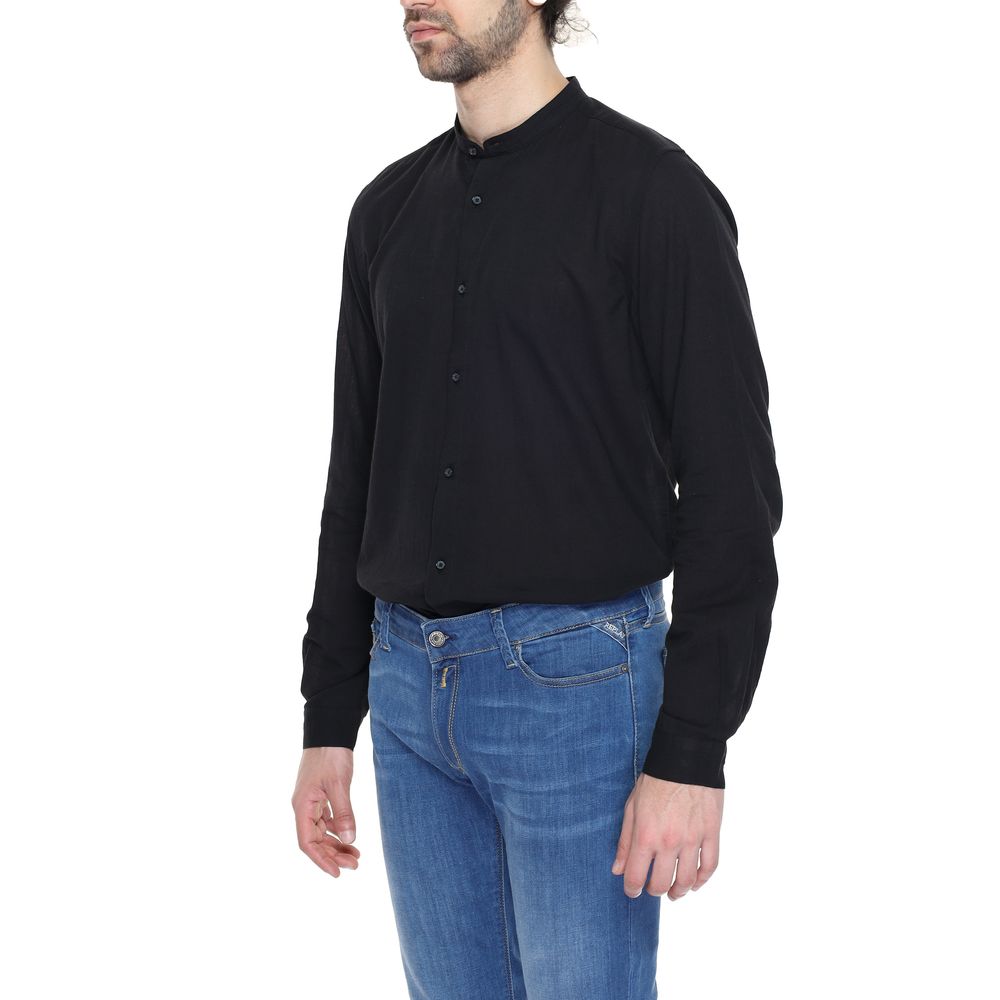 Black Cotton Shirt - ventzia