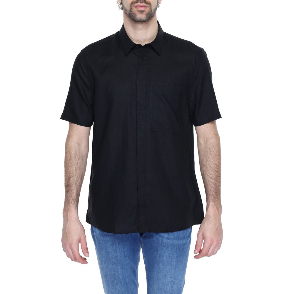 Black Linen Shortsleeve - ventzia