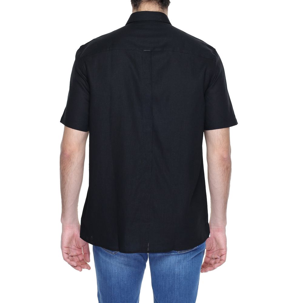 Black Linen Shortsleeve - ventzia