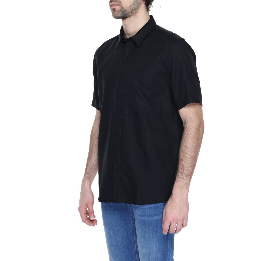 Black Linen Shortsleeve - ventzia