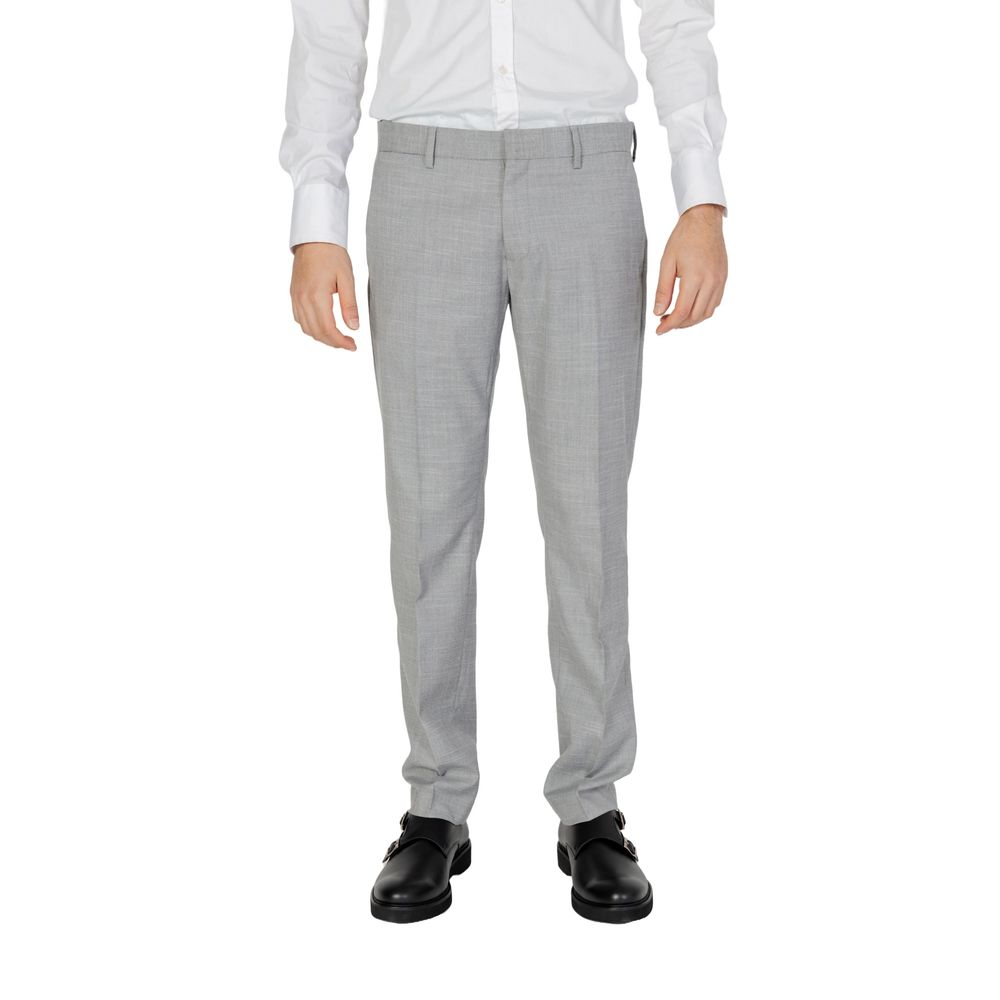 Gray Polyester Pant - ventzia