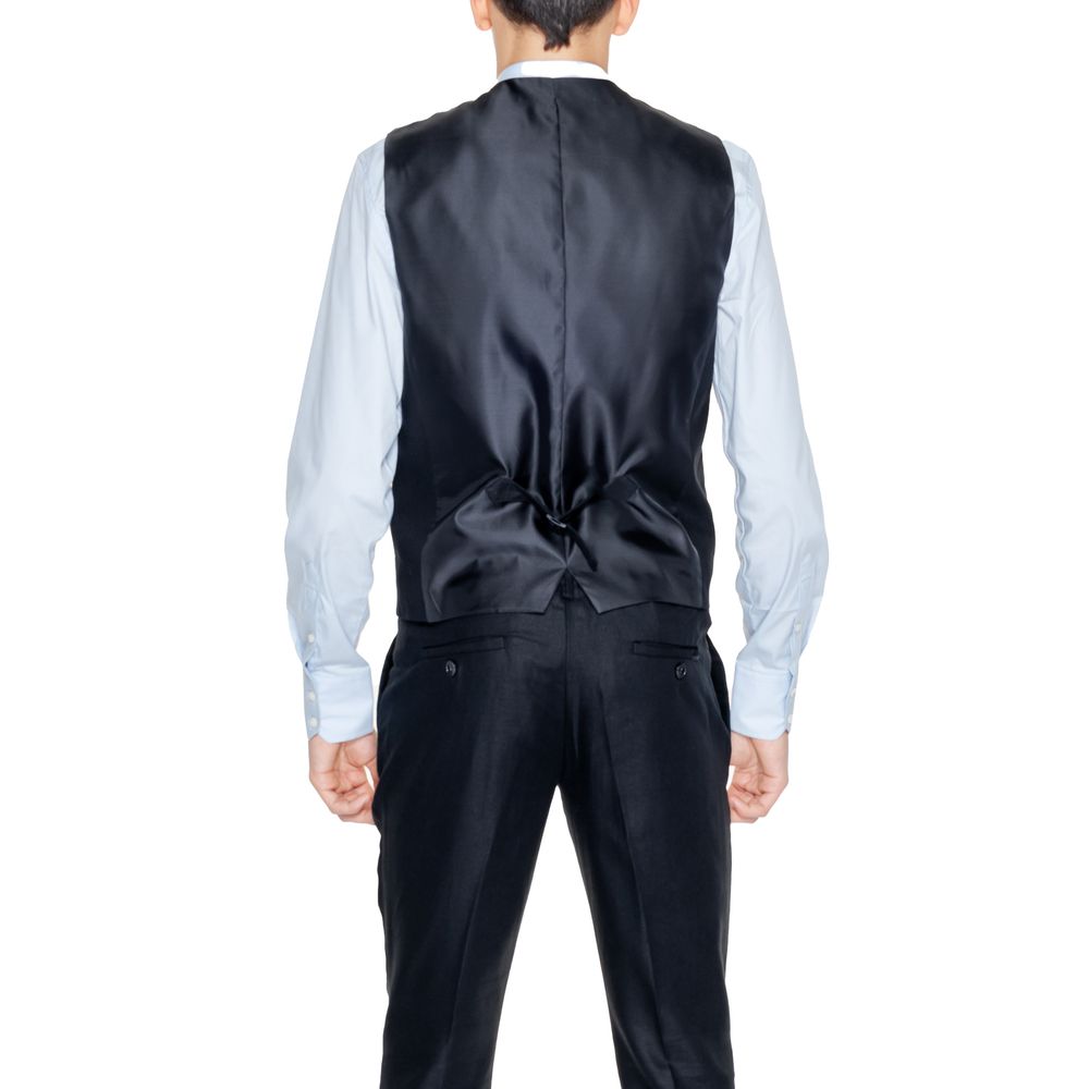Black Linen Waistcoat - ventzia