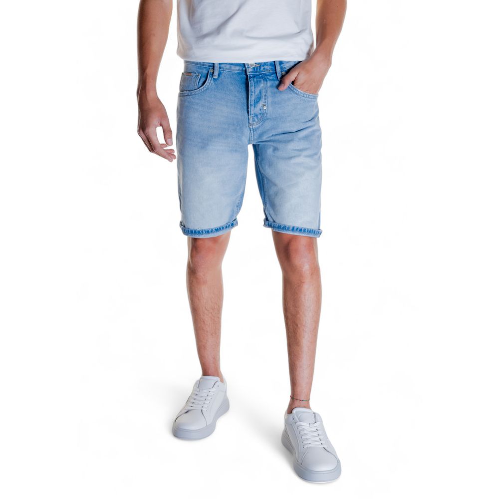 Light Blue Cotton Bermuda - ventzia