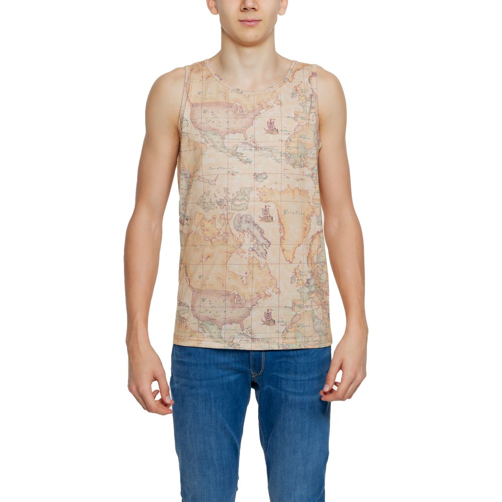 Beige Polyester Tank Top - ventzia
