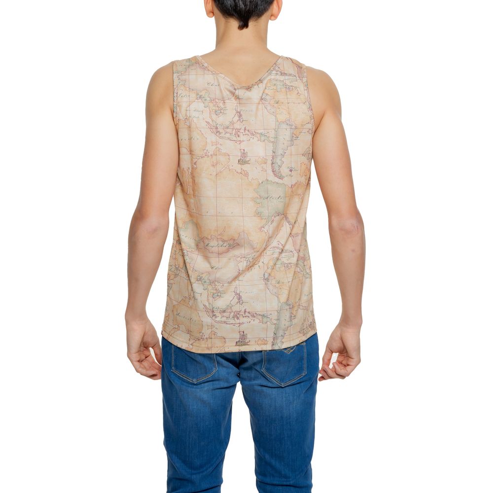 Beige Polyester Tank Top - ventzia
