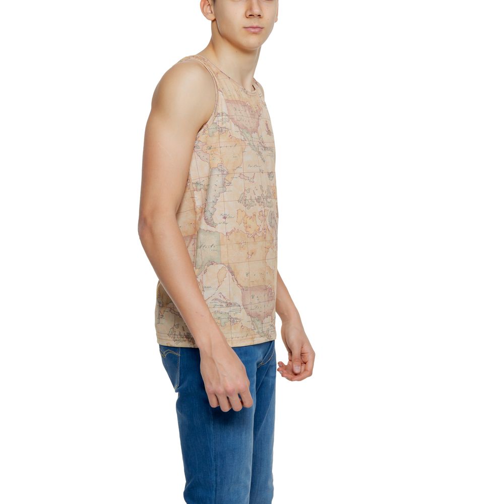 Beige Polyester Tank Top - ventzia