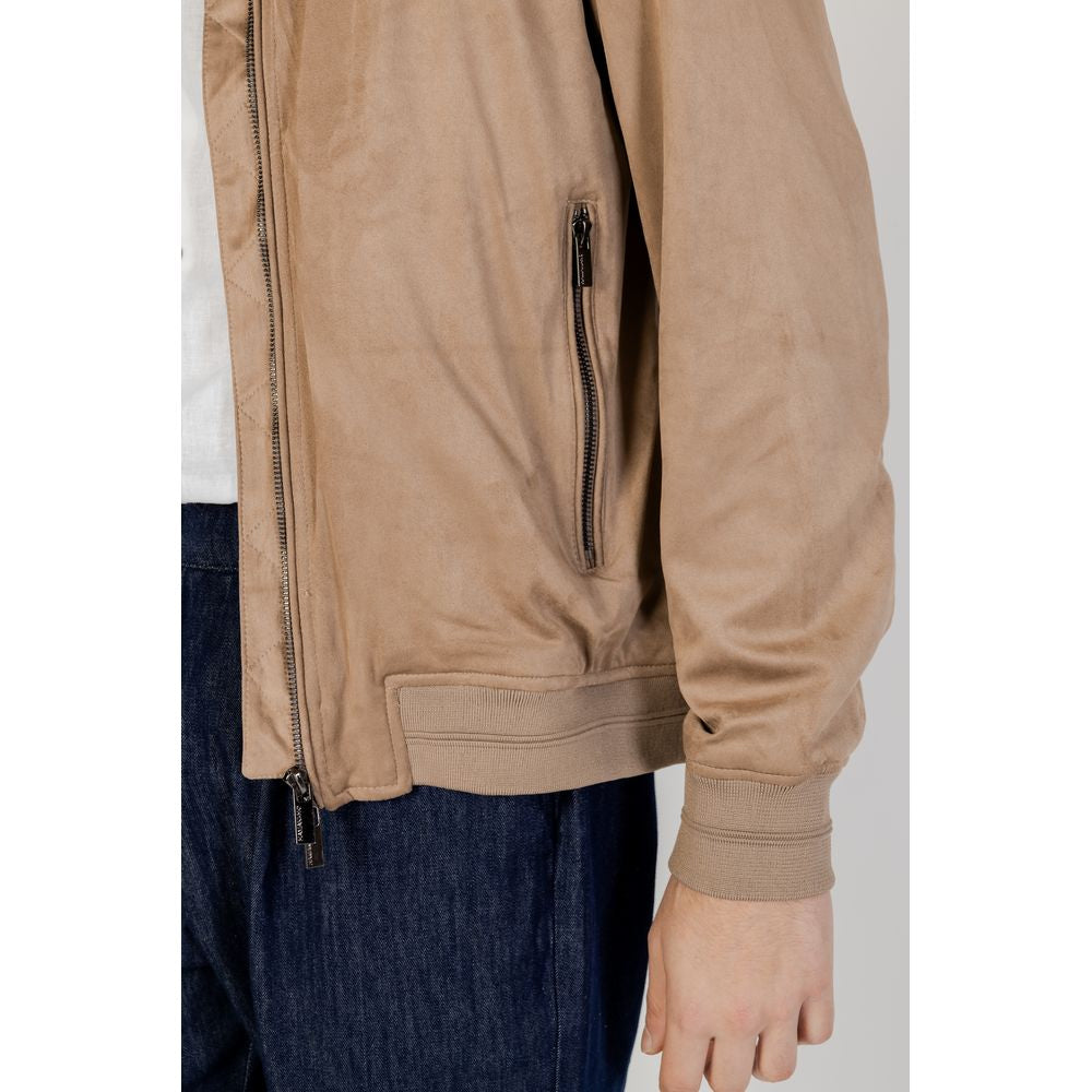 Brown Polyester Jackets & Coat