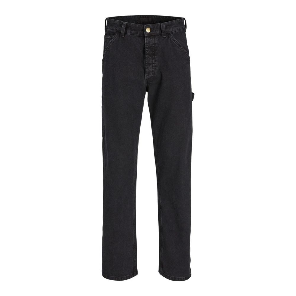 Black Cotton Relaxed Fit Jean - ventzia