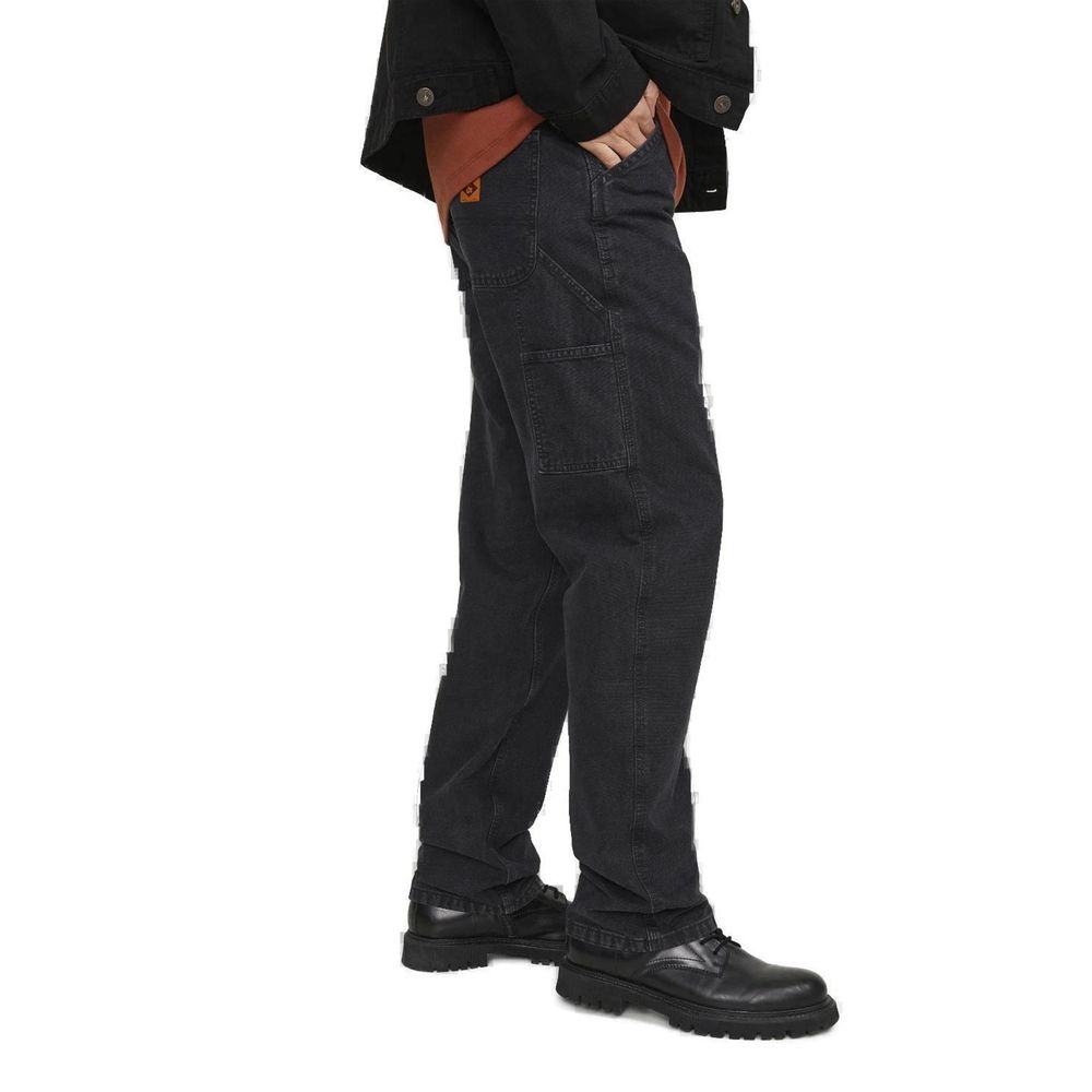 Black Cotton Relaxed Fit Jean - ventzia