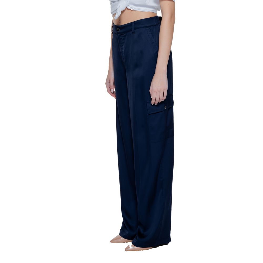 Blue Viscose Casual Pants - ventzia