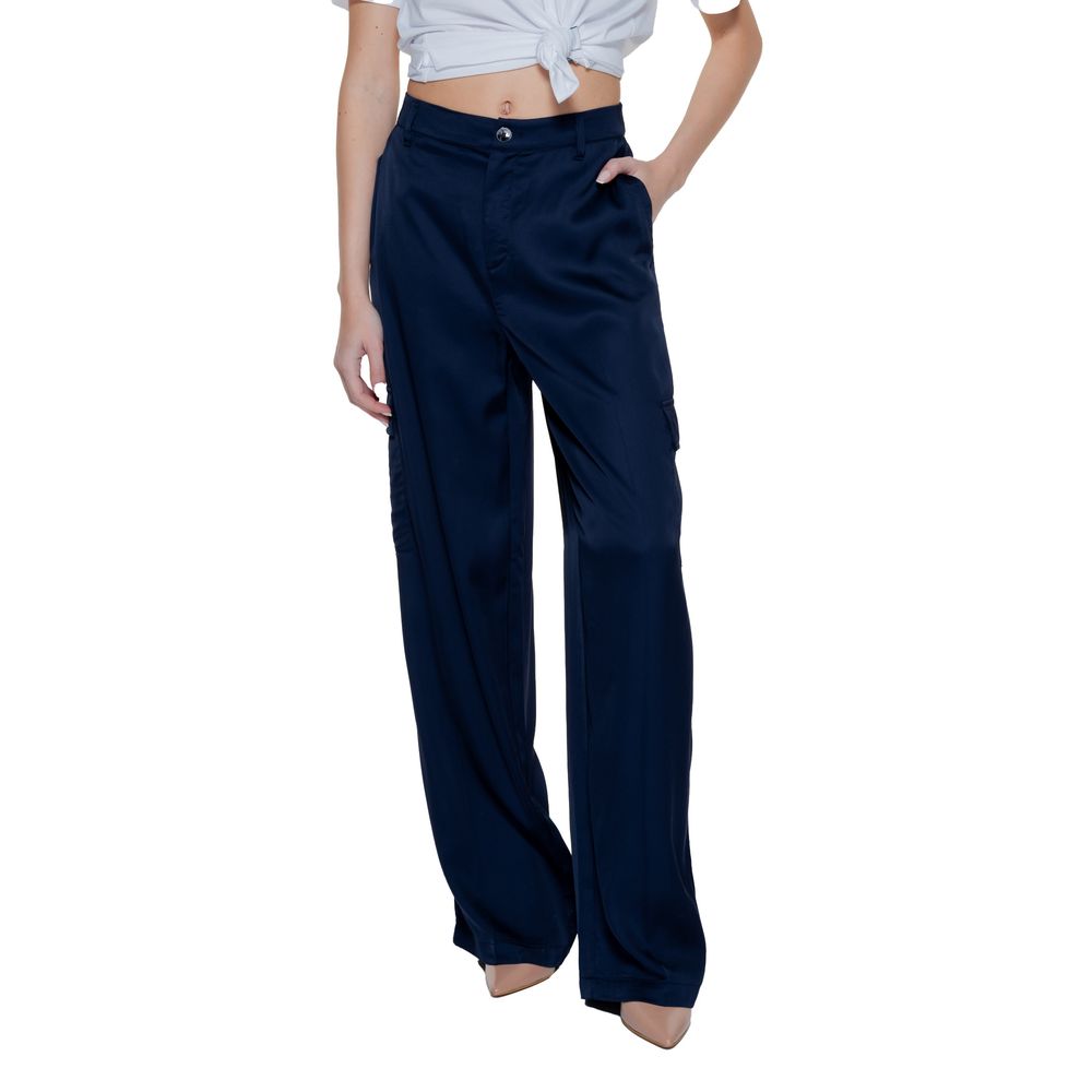 Blue Viscose Casual Pants - ventzia