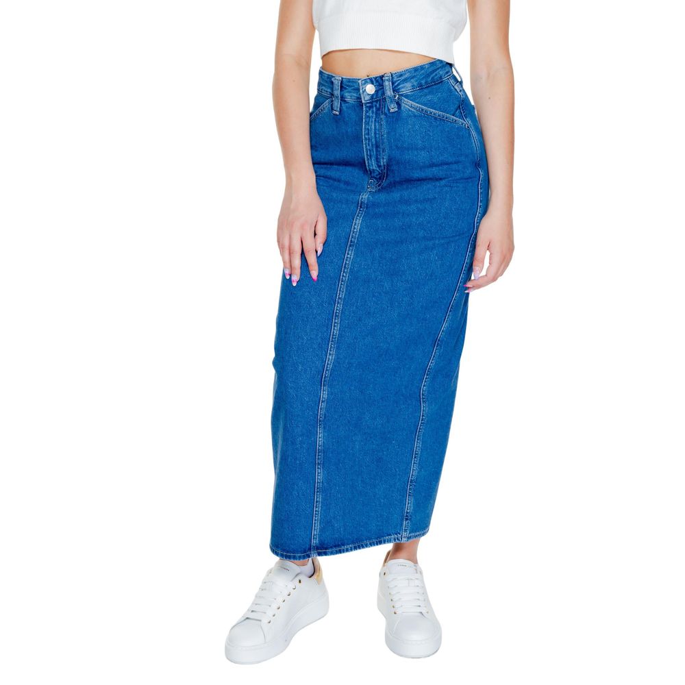 Blue Cotton Long Skirt
