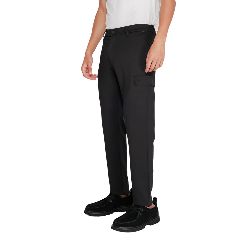 Black Recycled Polyester Joggers Workout Pant - ventzia