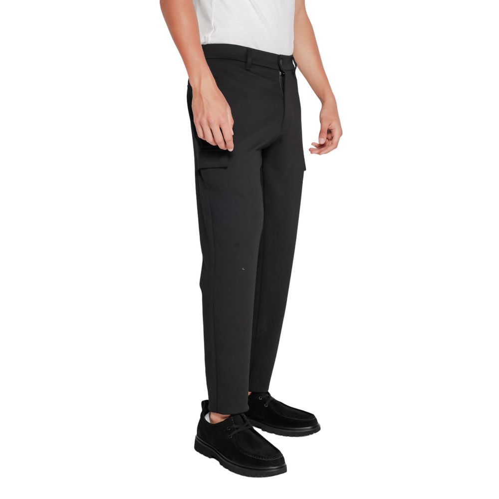Black Recycled Polyester Joggers Workout Pant - ventzia