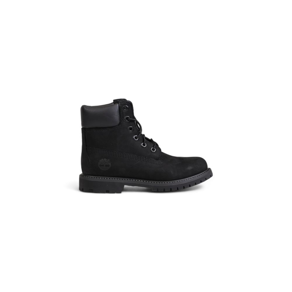 Black Recycled Leather Lace-Up Boots - ventzia