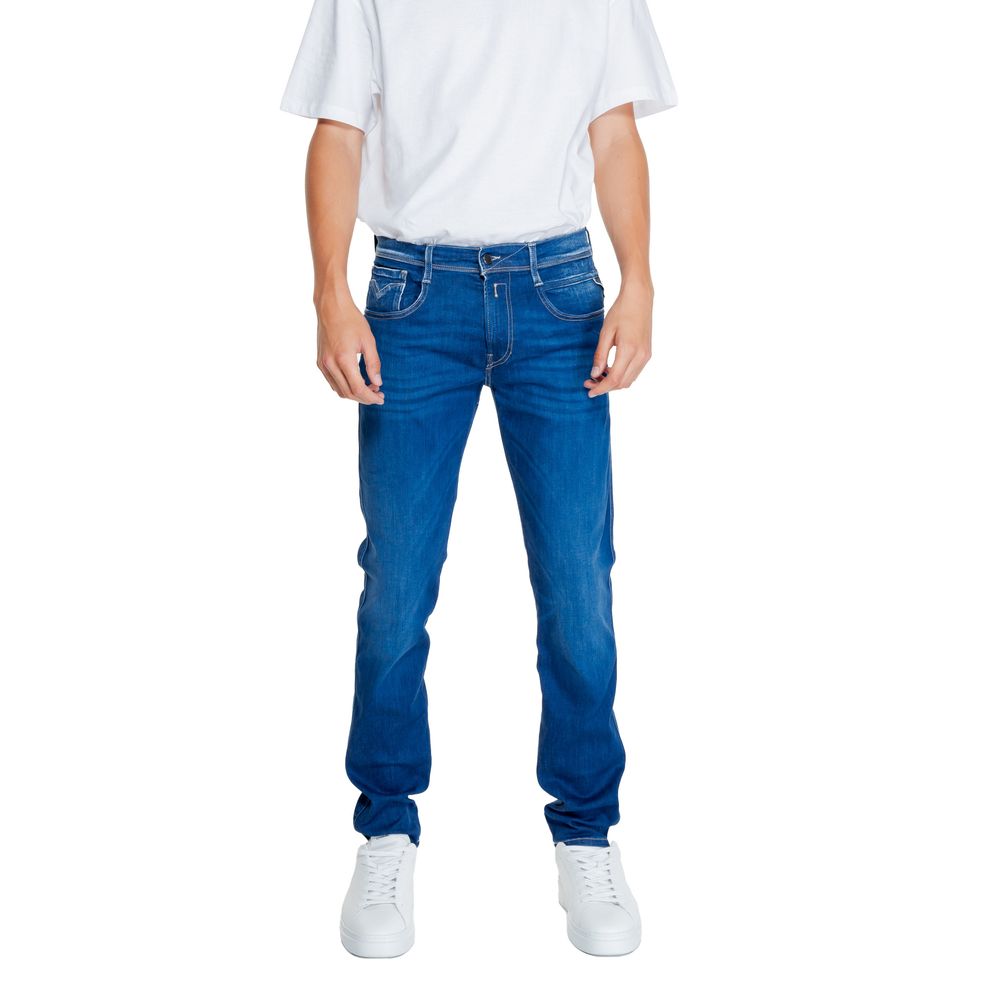 Blue Cotton Relaxed Fit Jean - ventzia