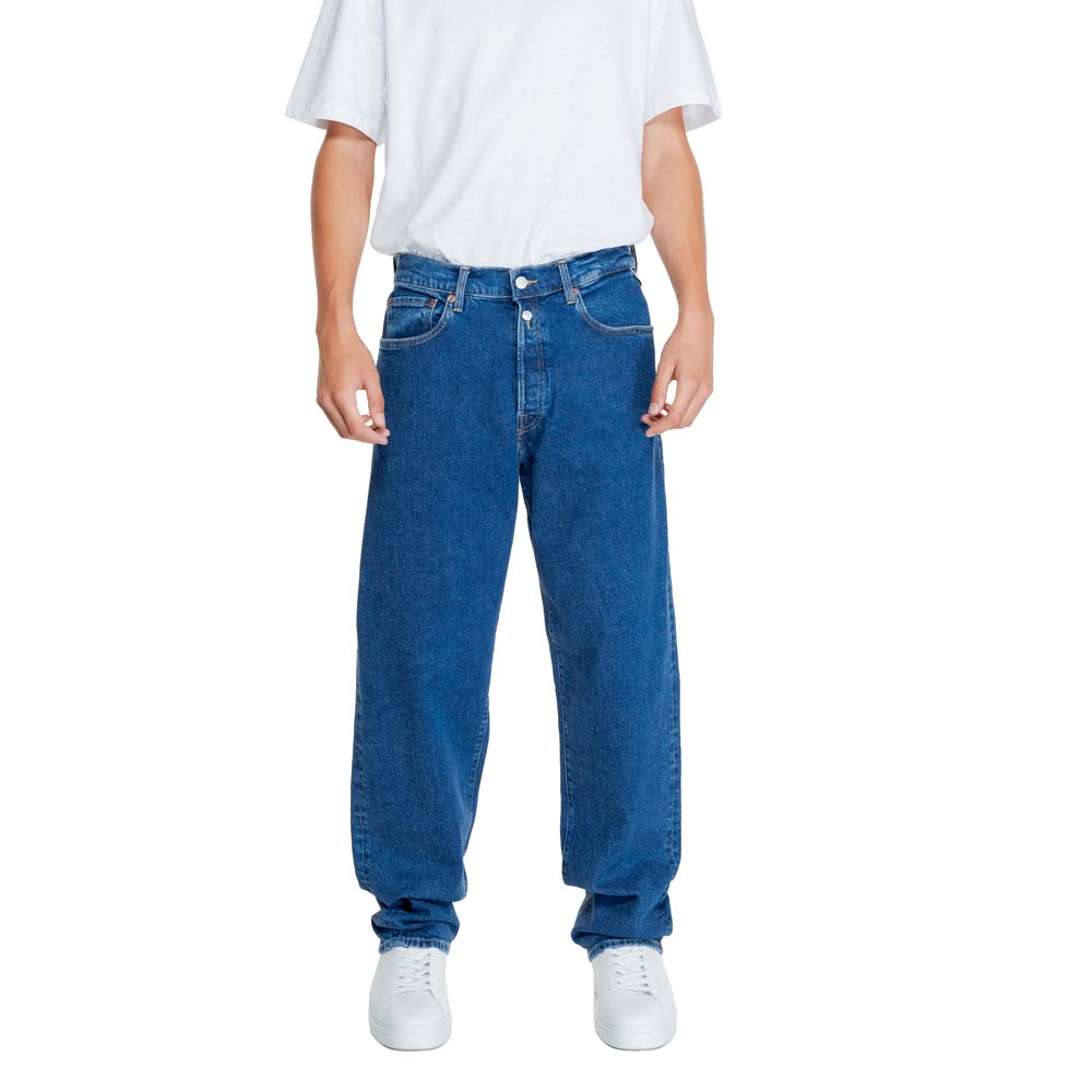 Blue Cotton Relaxed Fit Jean - ventzia