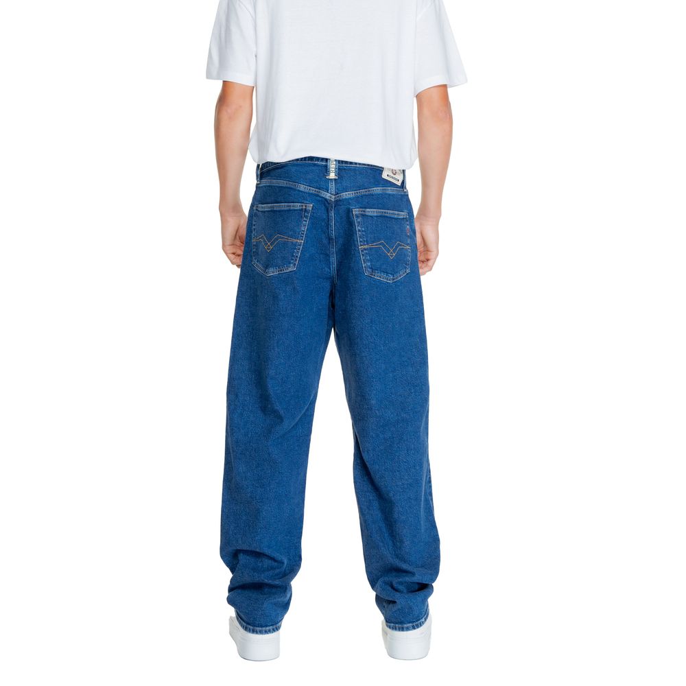Blue Cotton Relaxed Fit Jean - ventzia