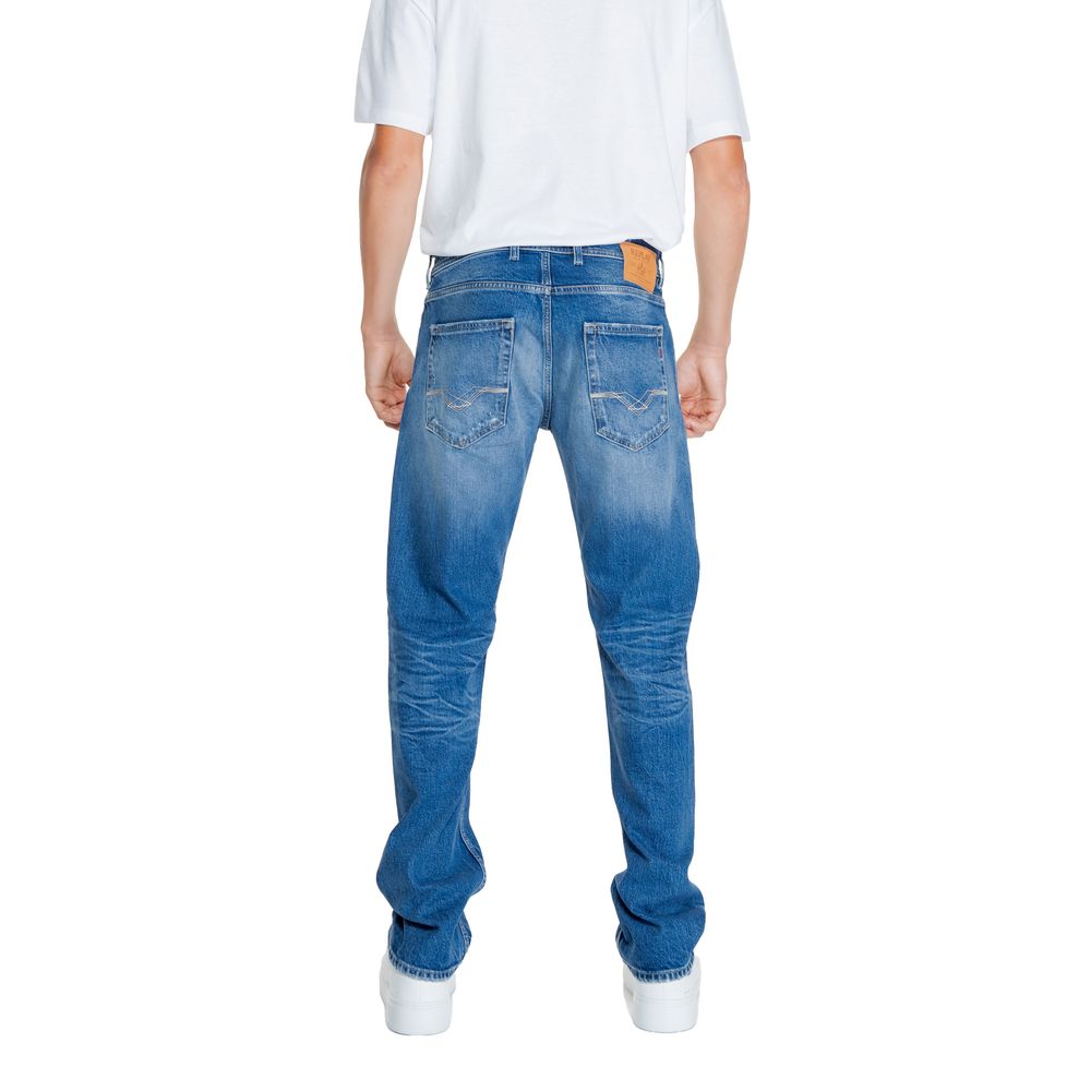 Blue Cotton Relaxed Fit Jean
