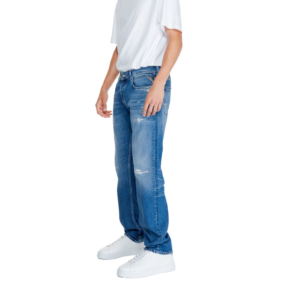 Blue Cotton Relaxed Fit Jean