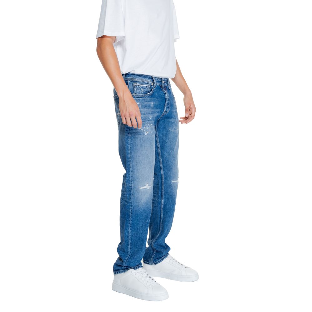 Blue Cotton Relaxed Fit Jean