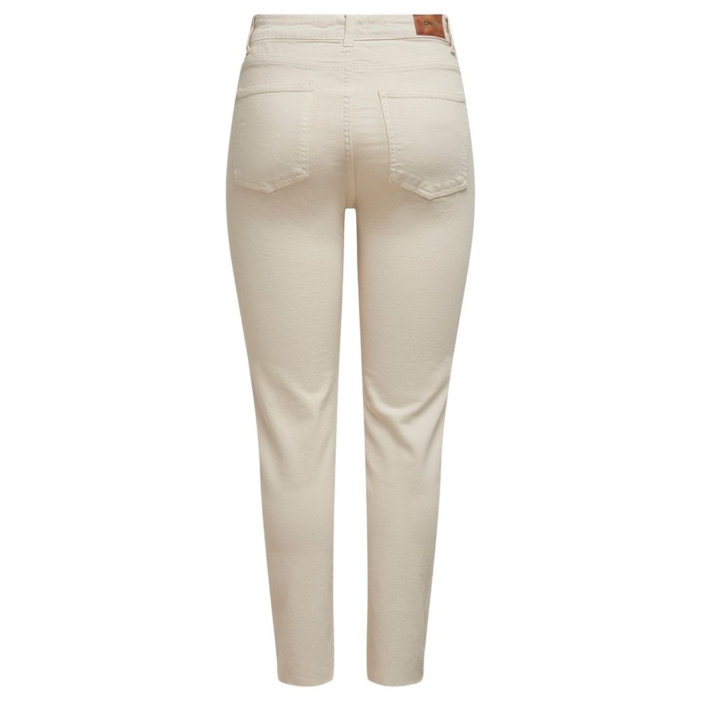 Beige Cotton Mom Jean - ventzia